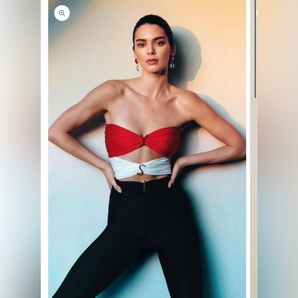 Yves Saint Laurent Red and White Jumpsuit